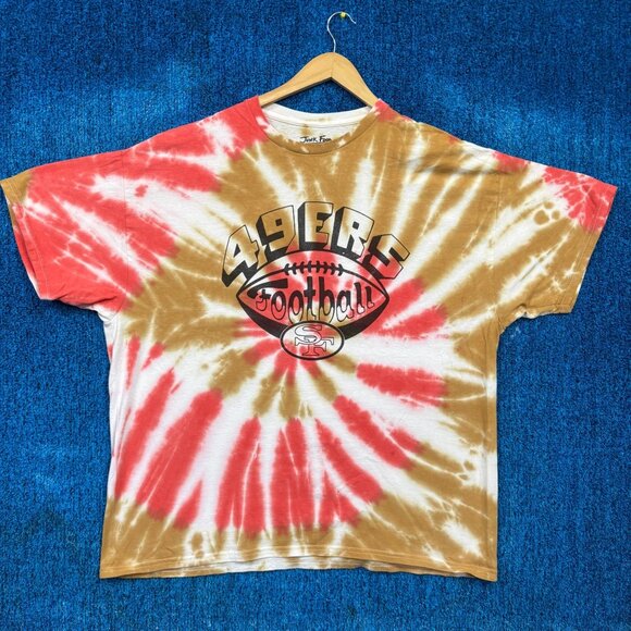 San Francisco 49ers Gold/Red Tie-Dye NFL Football T-Shirt Size Extra Large - Picture 1 of 4